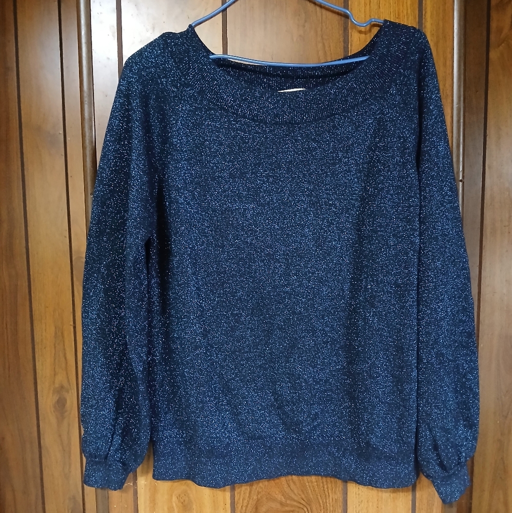 Boden Navy Sparkle Crew Neck Sweater